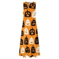 thumbnail image 4 of Happy Haunts Dress Black White Halloween Pumpkins Party Maxi Dress Streetwear Casual Long Dresses Summer Sleeveless Vestido, 4 of 7