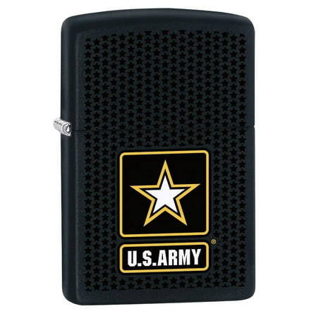 Zippo Lighter: US Army Logo with Stars - Black Matte 79431