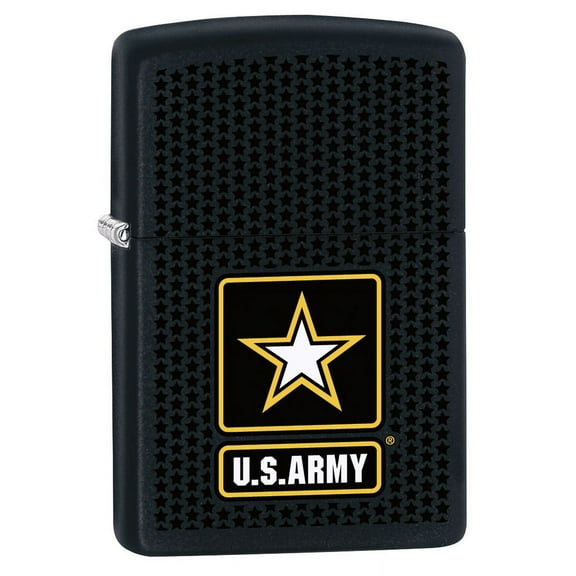 Zippo Lighter: US Army Logo with Stars - Black Matte 79431