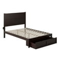 thumbnail image 2 of AFI NoHo 14" Full Wood Platform Bed Frame with Foot Drawer Storage, Espresso, 2 of 8