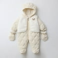 thumbnail image 2 of DHFJKG Baby Winter Padded Snowsuits Thermal Insulated Footed Jumpsuits With Mittens Ears Hooded Outfits Warm Outwear For Toddler 0-24 Months Lovely Onesies, 2 of 9