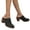Black, variant on Womens Mules Pumps Round Toe Slip on Heels Sandals Arch Support Cutout Backless Dress Clogs