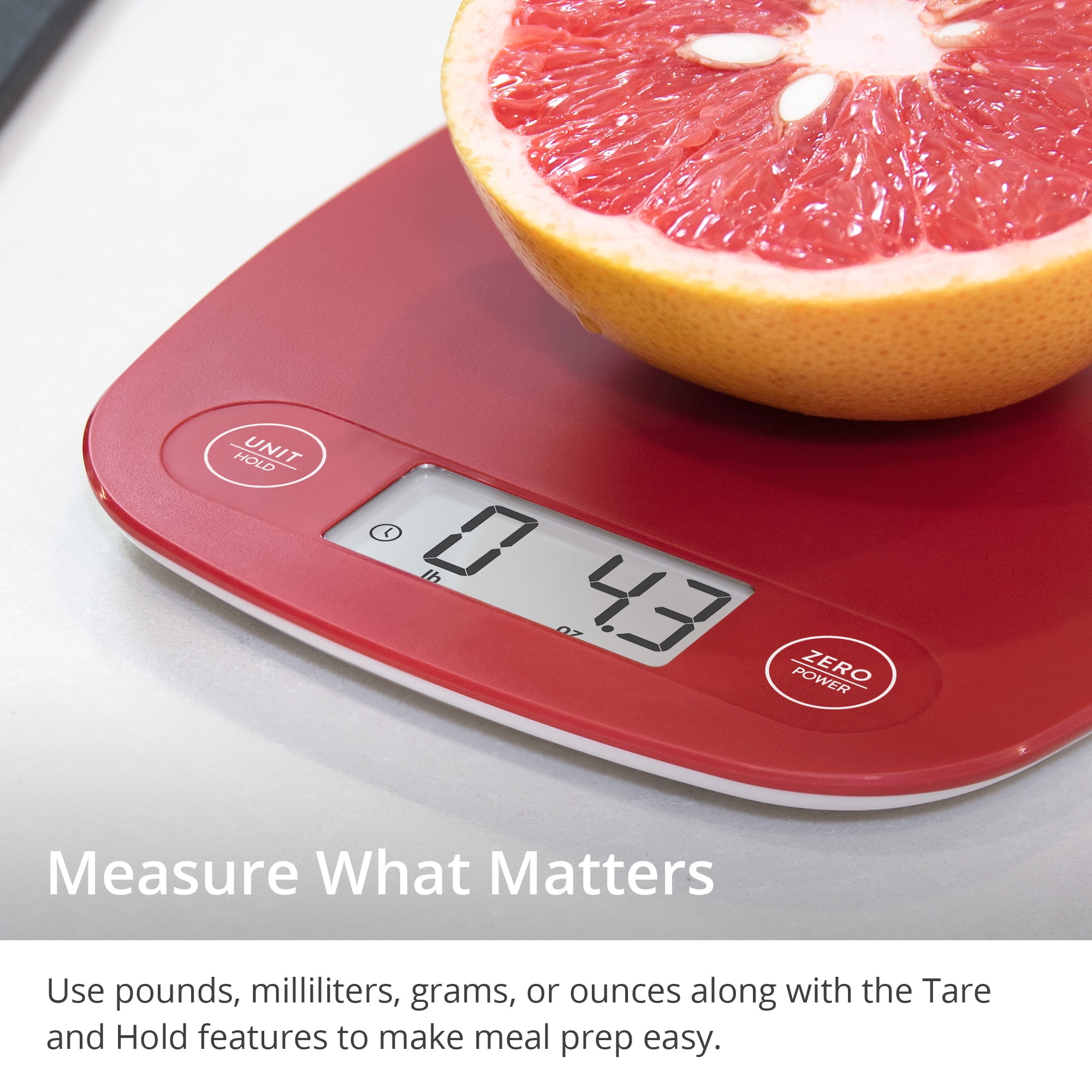 Greater Goods Nutrition Scale, Food Grade Glass, Calorie Counting Scale,  Meal Prep Scale, and Weight Loss Scale, Designed in St. Louis, Pink