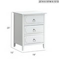 thumbnail image 3 of Noble House Daniel 3-Drawer Wood Nightstand, Dovetail Construction,  White, 3 of 7