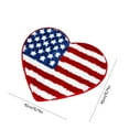 thumbnail image 2 of Ybomd Under $5 4th of July American Flag Heart Shaped Bathroom Rugs Non Slip Patriotic Red White and Blue Rug Mat Washable Welcome Mats for Front Door Independence Day Memorial Day Bedroom H, 2 of 6