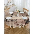thumbnail image 5 of Retro Country Stars Round Tablecloth 54 inches Faith Love Home Berries Farmhouse Brown Striped Waterproof Oil-Proof Table Cloth Round Table Cover for Holiday Party Picnic Dinner Decor Indoor Outdoor, 5 of 9