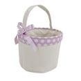 thumbnail image 2 of Beautynvta Easter Baskets, Cloth Storage Baskets with Satin Bow, Easter Egg Hunt Tote Baskets, Decorative Egg Bucket for Gifts Candy Home Decor, Purple, 2 of 8