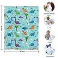 thumbnail image 4 of Light Blue Dinosaurs Palms Eggs Pattern Blanket,Comfortable Soft Flannel Throw Blanket,All Season,Warm Lightweight Blankets for Sofa Bed Couch Living Room Chair,30"x40", 4 of 4