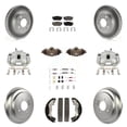 thumbnail image 1 of Transit Auto Front Rear Disc Brake Caliper Coated Rotors Drums Ceramic Pads Shoes Wheel Cylinders and Hardware Kit (11Pc) for Car Hyundai Accent Kia Rio Rio5 KCG-100360C, 1 of 11