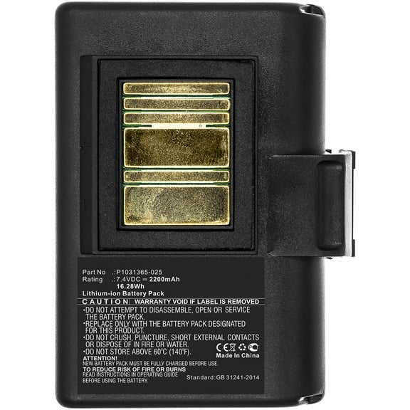 Zebra ZQ500 ZQ620 ZR628 ZR638 Label Printer Battery AT16004 P1031365-025