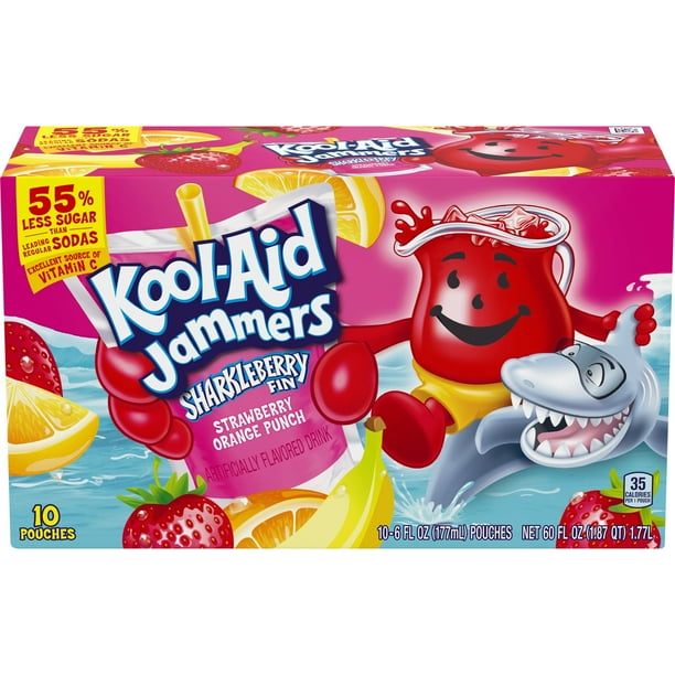 KoolAid Jammers Strawberry Orange Punch Flavored Drink, 10 ct