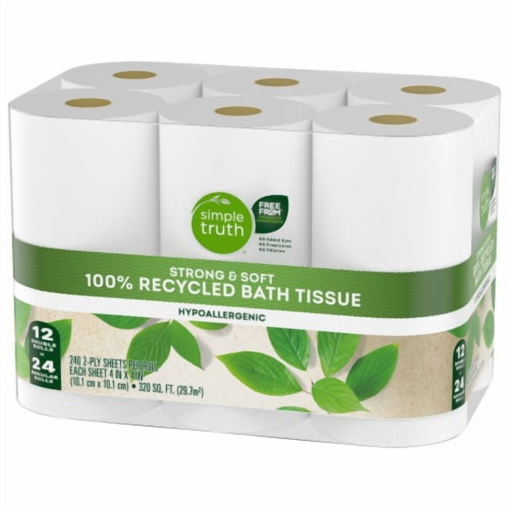 Simple Truth Toilet Paper 100% Recycled Double Roll 12 rolls