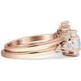 thumbnail image 5 of Round Beaded Marquise Style White Opal Rose Tone 925 Sterling Silver, Size 7, 5 of 7