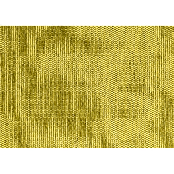 Ahgly Company Machine Washable Indoor Rectangle Abstract Yellow Contemporary Area Rugs, 5' x 7'