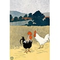 thumbnail image 2 of Penfield, Edward 17x24 White Modern Wood Framed Museum Art Print Titled - Two Roosters in a Field, 2 of 4