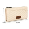 thumbnail image 6 of Wrangler Minimalist Wallet Credit Card Wallet for Women with Smooth Zippers, Tan, 6 of 7