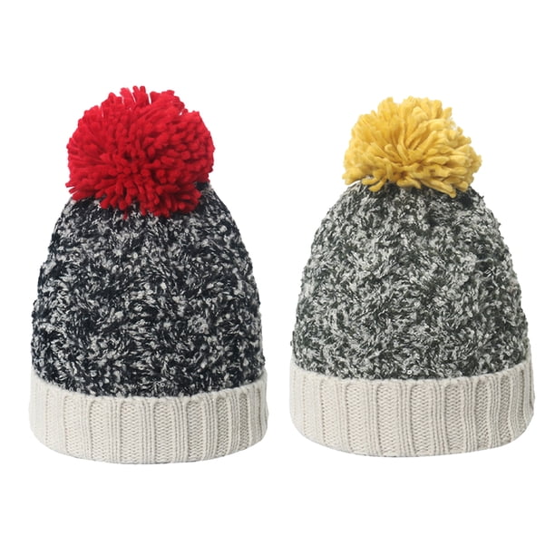 Gorros de lana para hombres y mujeres, gorro de punto con parches y mezcla de lana