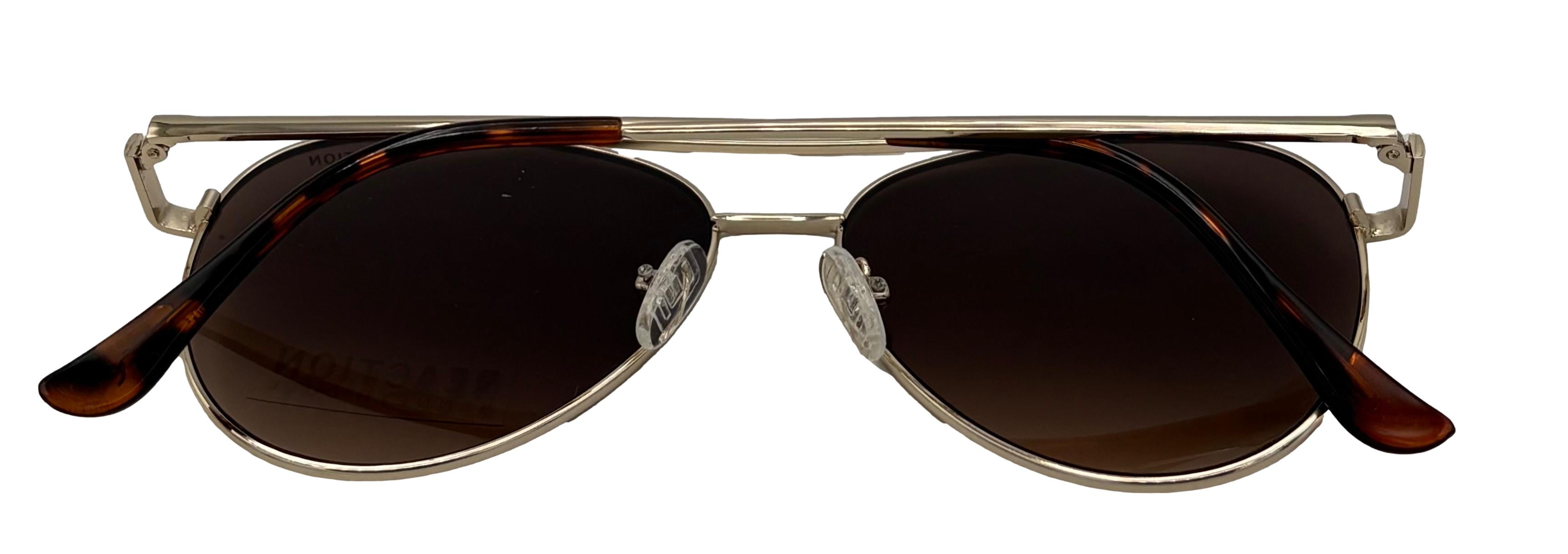 Kenneth Cole Reaction Mens Gold Metal Aviator Sunglass, Gradient Lens KC1386 32F