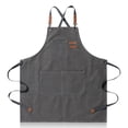 thumbnail image 1 of Cocina Delantal Correas ajustables Chef a prueba de grasa BIB con bolsillos Cocina Salón Belleza Estilista Servicio de limpieza Elaboración de trabajo Gris Guardurnaity HA028579-01, 1 of 7