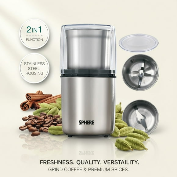 SPHERE Premium 2 in 1 Chopper & Grinder - Stainless Steel Kitchen Tool