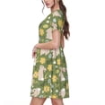 thumbnail image 2 of Balery Happy Easter Vestidos sueltos de manga corta para mujer, vestidos de verano 2025, vestidos casuales de corte A con vuelo., 2 of 6