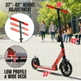 thumbnail image 4 of Madd Gear Metro Cruise 250 Folding Kick Scooter – 200mm Wheels, Adjustable Handlebar – Black/Gray, 4 of 9