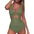 thumbnail image 3 of MKLEKYY Trajes De Baño Mujer Women Sexy Mesh Tummy Siamese Control Swimsuit Push Up High Waisted Bathing Suit, 3 of 6