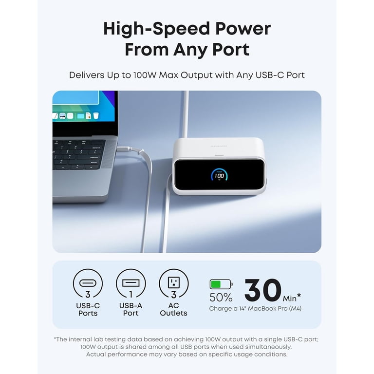 Anker Nano Charging Station (7-in-1, 100W) Aurora White