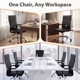 thumbnail image 4 of Vyrox Modern Office Chair, Mid-Back Faux Leather Swivel Reception & Conference Chair， Ergonomic Swivel Chair with Arms, Black, 4 of 7