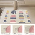 thumbnail image 6 of Modern Shapes Design Diatomaceous Earth Water Absorbent Mat, Anti-Slip Rubber Backing, 23.6" x 19.7", 6 of 11
