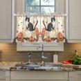 thumbnail image 2 of Yayeee Kitchen Curtains Tier Pair Light Filtering 27"x36" Rod Pocket Short Cafe Window Panel, Gray Cartoon Halloween Cat, 2 of 7