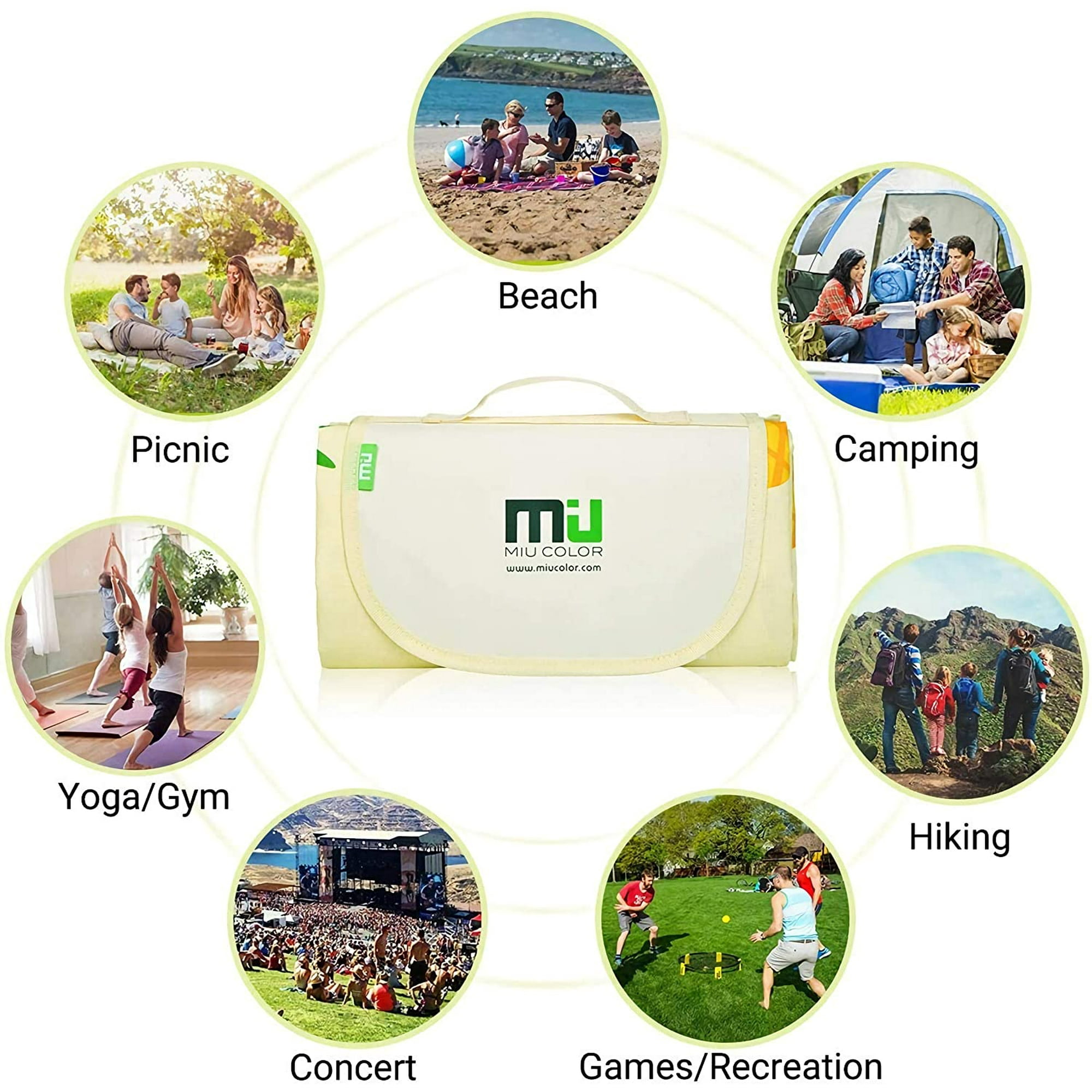 Miu color large waterproof outdoor blanket by miucolor sandproof picnic blanket for camping hiking grass travelling hotsell