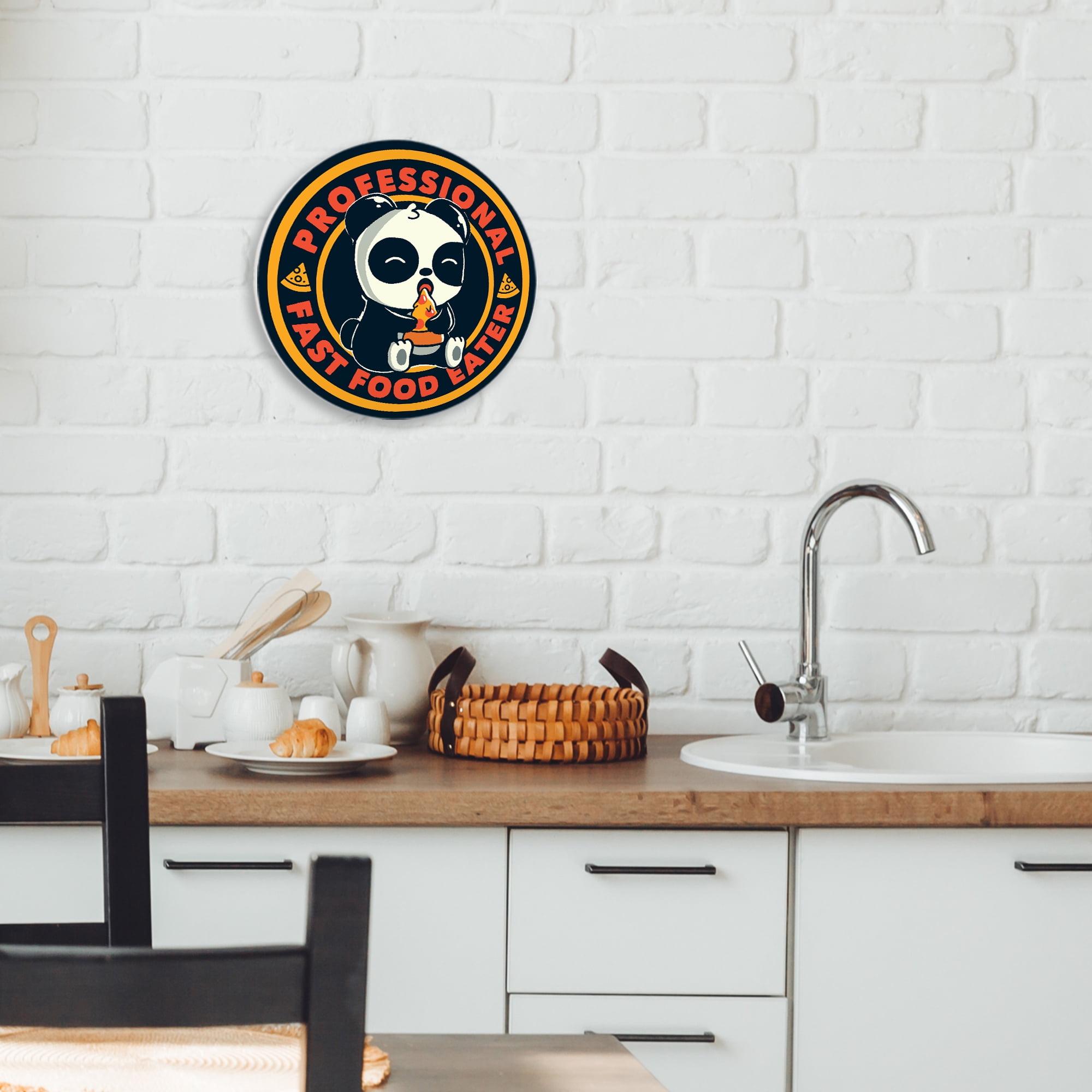 Stupell Industries Professional Fast Food Eater Circular Wall Plaque, design by Tobe Fonseca
