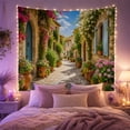 thumbnail image 2 of Sun-Drenched Cobblestone Alleyway with Terracotta Pots, Serene Vintage for Art Lovers, Mediterranean Wall Art Decor, Birthday Gift, Tapestry Wall Hanging for Bedroom and Living Room, 2 of 7