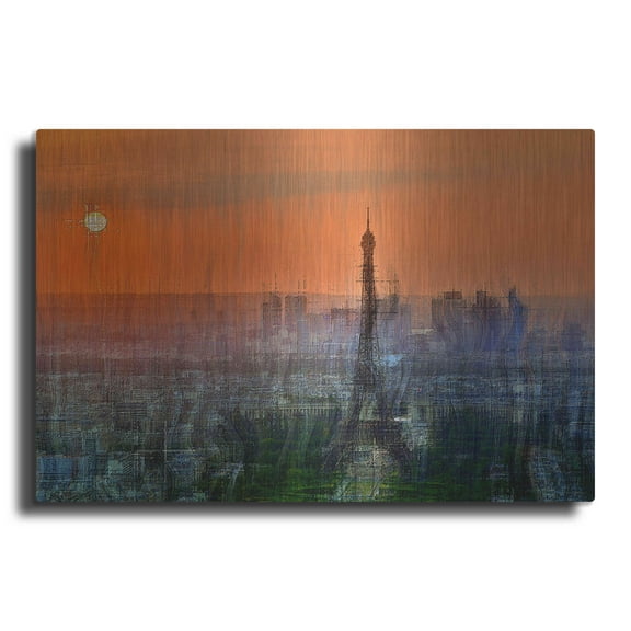 Luxe Metal Art 'paris6' by David Manlove, Metal Wall Art, 16"x12"