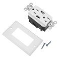 thumbnail image 1 of Prise d'Alimentation Double Prise avec Chargeur Mural USB Double DC 5V 2.4A, 1 of 10