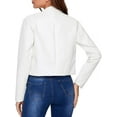 thumbnail image 3 of Women's Genuine White Lambskin Leather Motorcycle Jacket Stylish Coat W435, 3 of 4