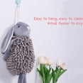 thumbnail image 6 of Cartoon Bunny Chenille Hand Towel, Soft Absorbent Rabbit Fuzzy Ball Hand Towel for Bathroom, Decorative Chenille Towel Balls for Kitchen, 6 of 9