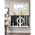 thumbnail image 2 of Sheer Curtains 45 Inch Length 2 Panels Set for Kitchen, American Flag Semi Sheer Curtains for Windows, Farmhouse Sunflowers Shabby Chic Country Black Blue Voile Window Treatments Rod Pocket Curtain, 2 of 7