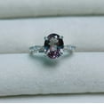 thumbnail image 1 of Alexandrite Ring, 925 Sterling Silver Ring, Color Change Stone Oval Cut Ring, 1 of 10