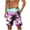 Purple, variant on Summer Casual Shorts for Men Elastic Waist Drawstring Shorts Athletic Beach Floral Print Shorts with Pockets