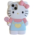 thumbnail image 1 of Fundas de teléfono Kawaii para niñas, Hello Kitty, My melody, lindo gato de dibujos animados en 3D, cubierta a prueba de golpes para iPhone 14, 13, 12, 11 Pro, Xs, Max, XR zhangmengya LED, 1 of 2