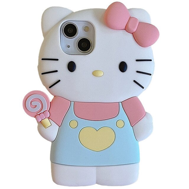 Fundas de teléfono Kawaii para niñas, Hello Kitty, My melody, lindo gato de dibujos animados en 3D, cubierta a prueba de golpes para iPhone 14, 13, 12, 11 Pro, Xs, Max, XR zhangmengya LED