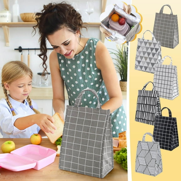 Dmlowu Lunch Bag 10x14" Thickened Lunch Box for Women Men Lightweight Durability Cooler Insulated Lunch Tote Bag for Home Office School Supplies