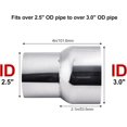 thumbnail image 2 of GFDYREE 2.5" ID to 3.0" ID Exhaust Adapter, Exhaust Pipe Reducer Connector Stainless Steel, 2 of 5