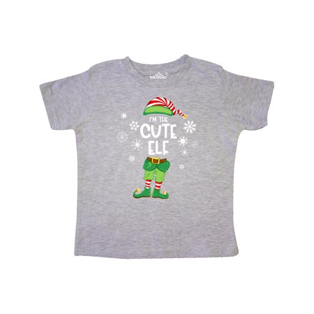 

Inktastic Funny Christmas I m the Cute Elf with Shoes and Hat Gift Toddler Boy or Toddler Girl T-Shirt