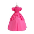 thumbnail image 4 of Vestido de princesa para niñas con costura de encaje y mangas abullonadas para cosplay, 4 of 5