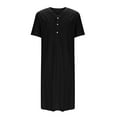 thumbnail image 4 of Xysaqa Men's Nightshirt Front Pocket Summer Short Sleeve Pajamas Lightweight Cotton Comfy Henley Sleep Shirt Loose Fitted Night Gown for Men S-3XL, 4 of 6