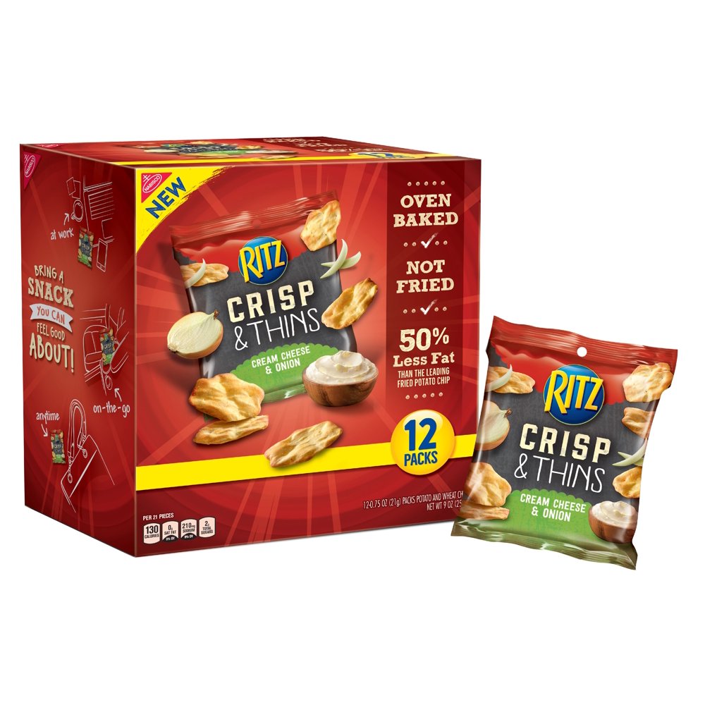 Nabisco Ritz Crisp & Thins Cream Cheese & Onion Potato and Wheat Chips
