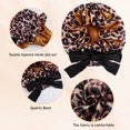 thumbnail image 5 of 4Pcs Hair Bonnet Printed Leopard Double Layer Satin Splicing Hair Bonnet For Sleeping For Curly And Straight Hair 4PCS M, 5 of 5